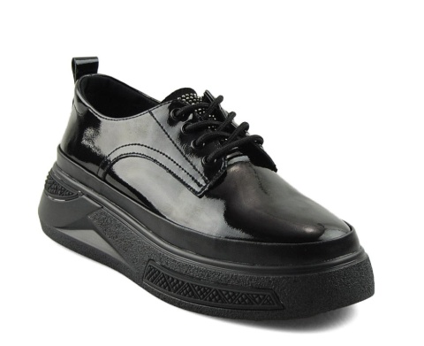 Filippo DP7303 czarne skórzane półbuty lakierowane