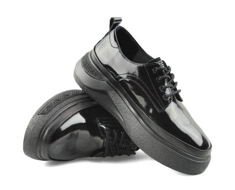 Filippo DP7303 czarne skórzane półbuty lakierowane