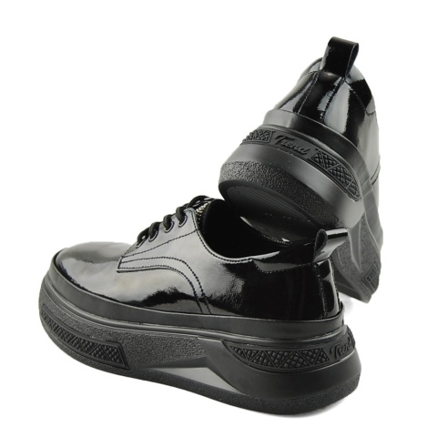 Filippo DP7303 czarne skórzane półbuty lakierowane