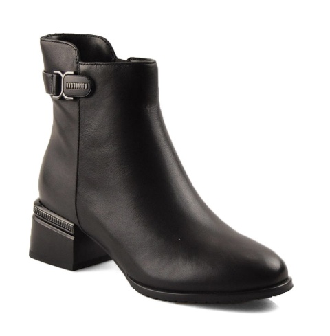 Loretta Vitale C3845 czarne skórzane botki