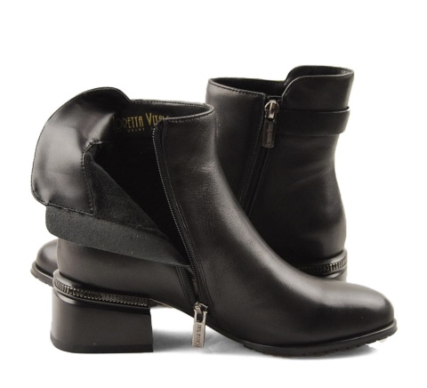 Loretta Vitale C3845 czarne skórzane botki