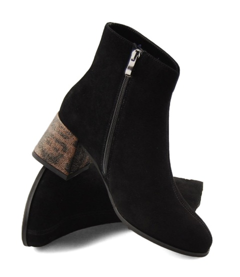 Maciejka K7202-01/00-8 czarne skórzane botki