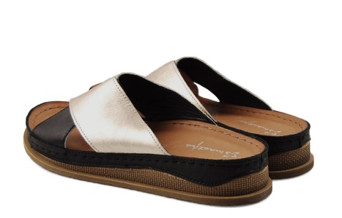 Maciejka L4986-25 czarno-złote skórzane klapki Maciejka L4986-25 czarno-złote skórzane klapki