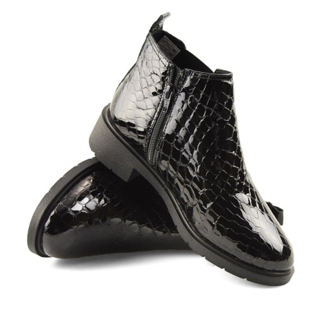 Maciejka P7219-01/00-7 czarne skórzane botki