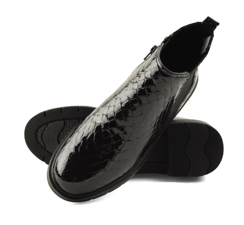 Maciejka P7219-01/00-7 czarne skórzane botki