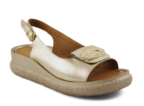 T.Sokolski L25-135 złote skórzane sandały