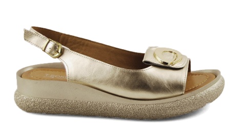 T.Sokolski L25-135 złote skórzane sandały