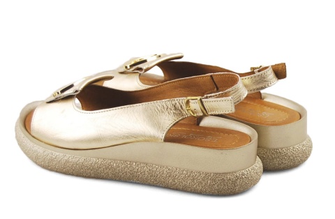 T.Sokolski L25-135 złote skórzane sandały