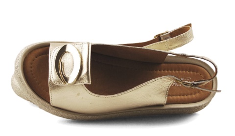 T.Sokolski L25-135 złote skórzane sandały