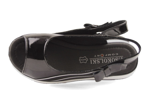 T.Sokolski L25-17 czarne skórzane sandały