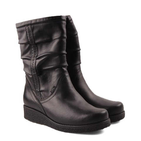 Axel 4055 czarne skórzane botki