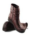 Axel 4092 rubinowe skórzane botki