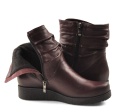 Axel 4092 rubinowe skórzane botki