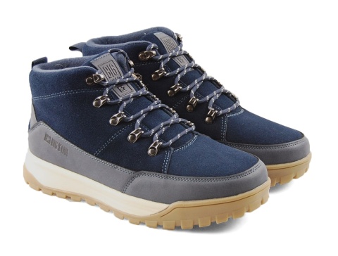 Big Star SS174264 granatowe skórzne trapery Big Star SS174264 granatowe skórzne trapery