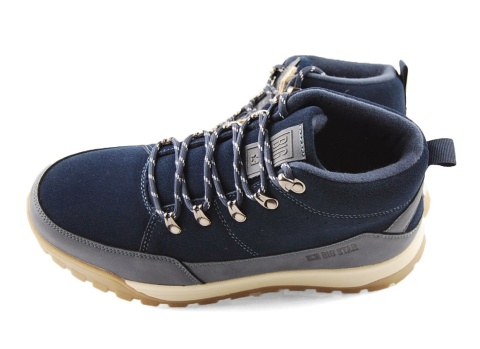 Big Star SS174264 granatowe skórzne trapery Big Star SS174264 granatowe skórzne trapery