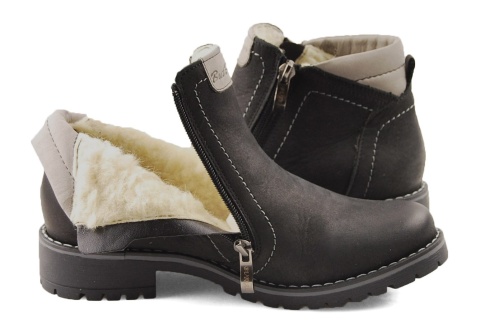 ButBal 639 czarne skórzane botki