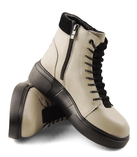 Filippo DBT7128 beżowe skórzane botki Filippo DBT7128 beżowe skórzane botki