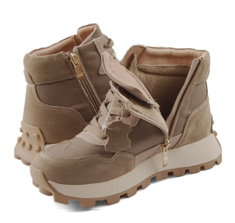 Filippo DBT7158 beżowe skórzane botki Filippo DBT7158 beżowe skórzane botki