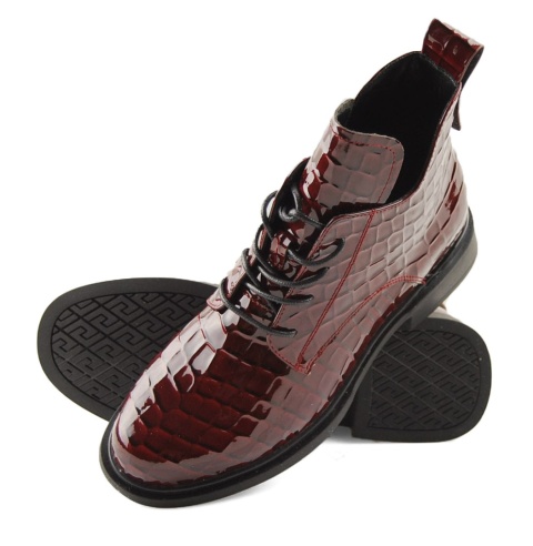 Filippo DBT7239 bordowe skórzane trzewiki Filippo DBT7239 bordowe skórzane trzewiki