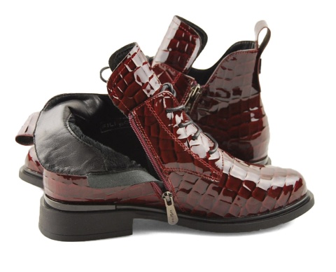 Filippo DBT7239 bordowe skórzane trzewiki Filippo DBT7239 bordowe skórzane trzewiki