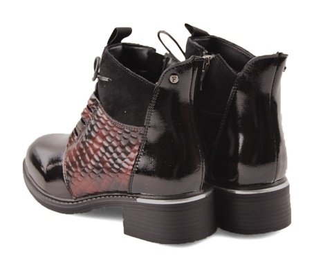 Filippo DBT7275 bordowe skórzane botki