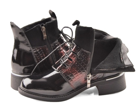 Filippo DBT7275 bordowe skórzane botki