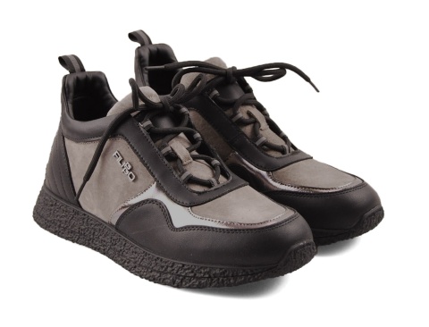 Filippo DP7406 szaro-czarne skórzane sneakersy Filippo DP7406 szaro-czarne skórzane sneakersy