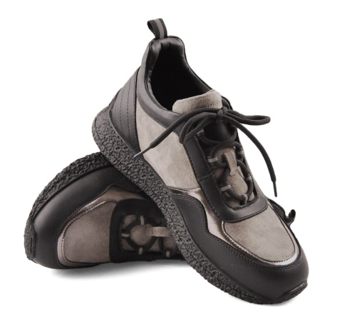 Filippo DP7406 szaro-czarne skórzane sneakersy Filippo DP7406 szaro-czarne skórzane sneakersy