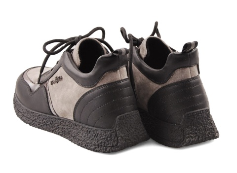 Filippo DP7406 szaro-czarne skórzane sneakersy Filippo DP7406 szaro-czarne skórzane sneakersy