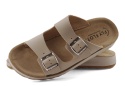 Fly Flot 77G64 beżowe skórzane klapki