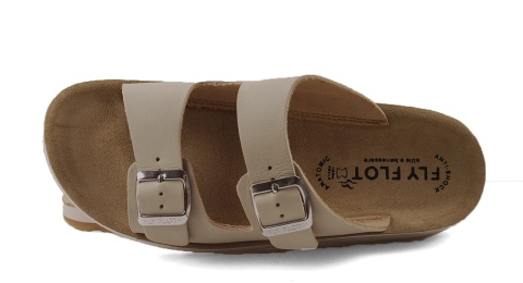 Fly Flot 77G64 beżowe skórzane klapki