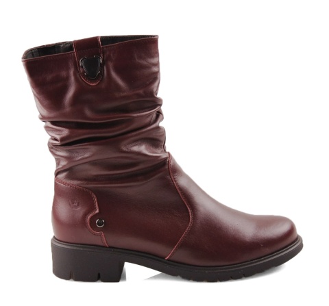 Galant 700 bordowe skórzane botki
