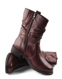 Galant 700 bordowe skórzane botki