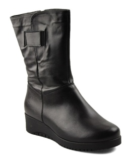 Galant 710 czarne skórzane botki