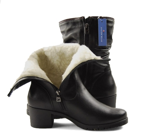 Galant 725 czarne skórzane botki