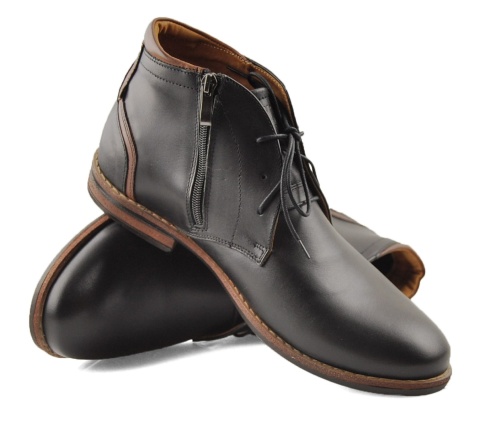 Iguana 097-784 czarne skórzane trzewiki