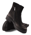 Jaromin 7930 czarne skórzane botki