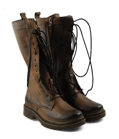 Kacper 4-5392 brązowe skórzane kozaki