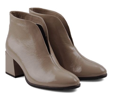 Kordel 2751 beżowe skórzane botki