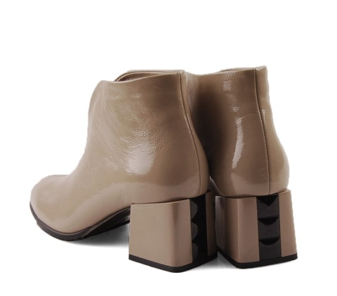 Kordel 2751 beżowe skórzane botki