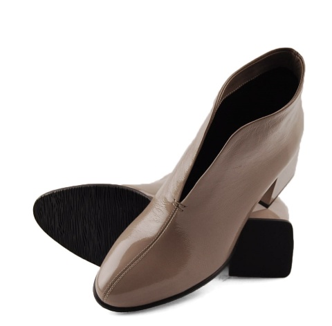 Kordel 2751 beżowe skórzane botki