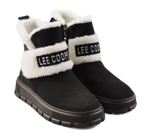 Lee Cooper LCJ-25-01-3740L czarne skórzane śniegowce