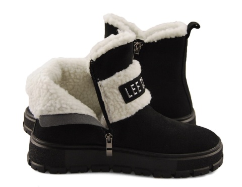 Lee Cooper LCJ-25-01-3740L czarne skórzane śniegowce