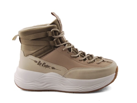 Lee Cooper LCJ-25-47-3990L beżowe botki na platformie