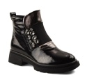 Loretta Vitale C3874B czarne skórzane botki