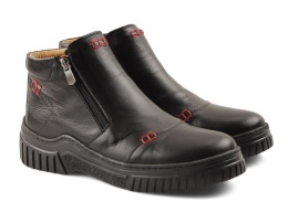 Manitu 990689-01 czarne skórzane botki