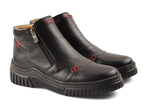 Manitu 990689-01 czarne skórzane botki