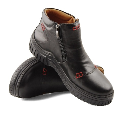 Manitu 990689-01 czarne skórzane botki