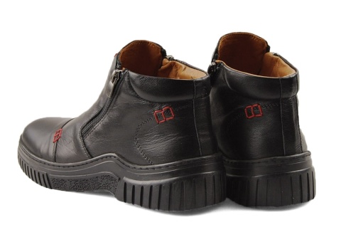 Manitu 990689-01 czarne skórzane botki