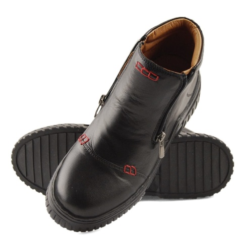 Manitu 990689-01 czarne skórzane botki